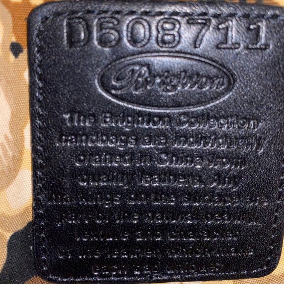 Brighton Hobo Shoulder Tote Bag in Croc Embossed Chocolate Brown Leather - Picture 10 of 12